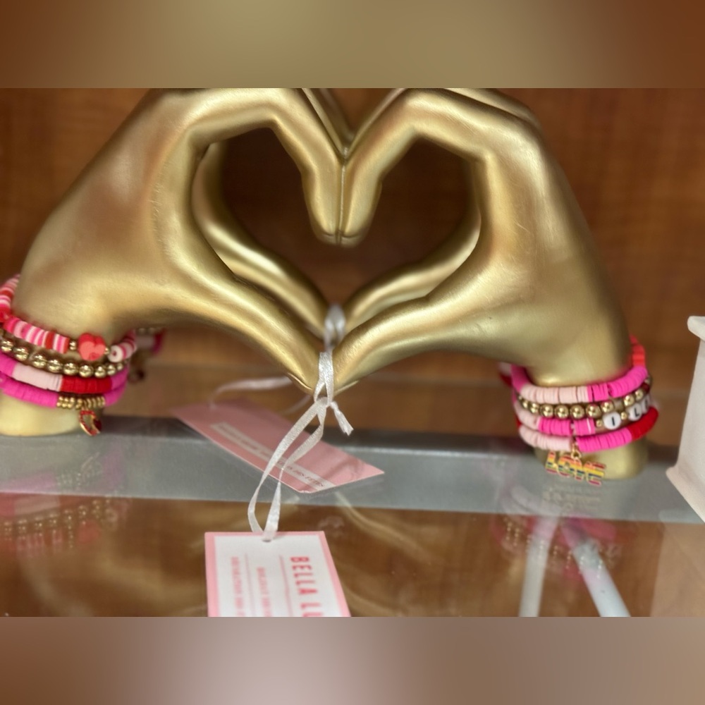 Abella Gold Hand Display with Pink Accents